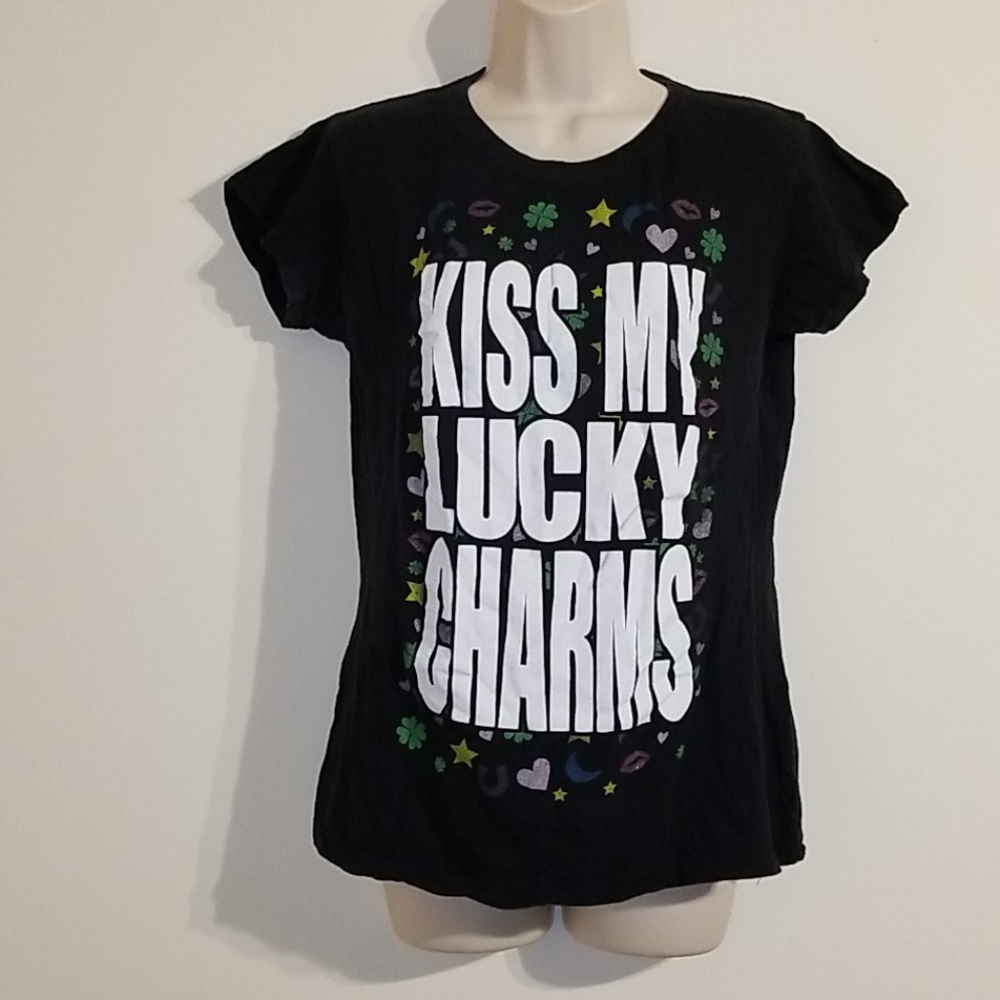 Hybrid tees kiss my lucky charms women's tee